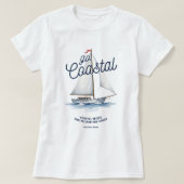 Go Coastal 白い帆船グラフィックTシャツ Tシャツ (デザイン正面)