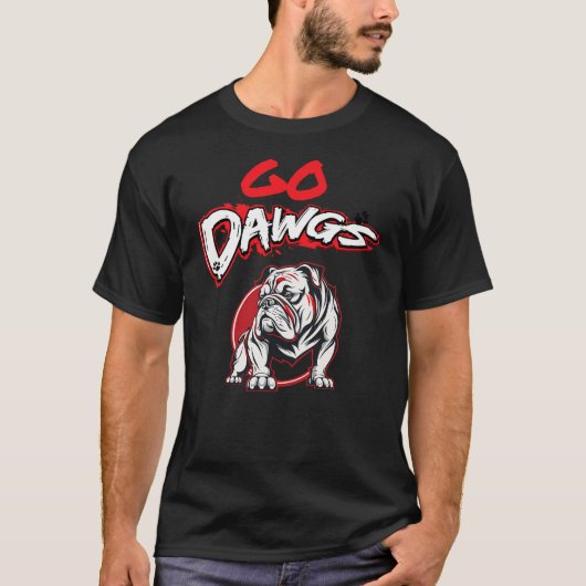 Go Dawgs Dog Bulldogs Tシャツ (正面)