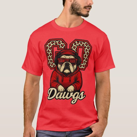 Go Dawgs Funny Bulldogs Apparel for Men Women Kid  Tシャツ (正面)