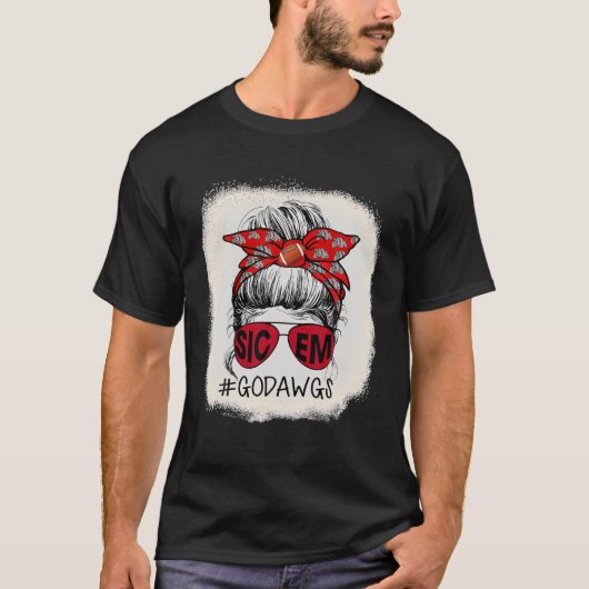 Go Dawgs SIC-EM Georgia Football Fans Sports Lover Tシャツ (正面)