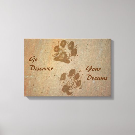 Go Discover Your Dreams Pawprintsキャンバスプリント キャンバスプリント (正面)