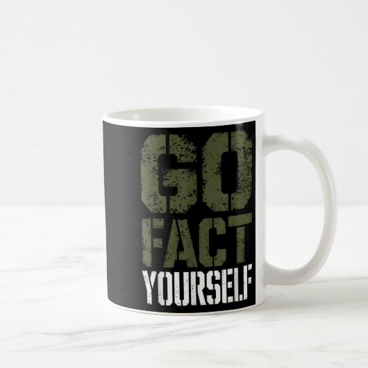Go Fact Yourself Funny Military Stencil Tactical S コーヒーマグカップ (右)