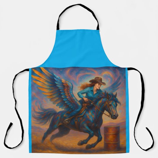 Go Fast! Barrel Racing All-Over Print Apron エプロン (正面)