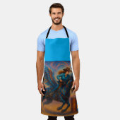Go Fast! Barrel Racing All-Over Print Apron エプロン (着用した状態)