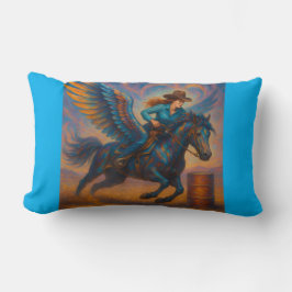 Go Fast! Barrel Racing Throw Pillow ランバークッション