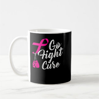 Go Fight Cure Pink Ribbon Breast Cancer Fighter Bo コーヒーマグカップ
