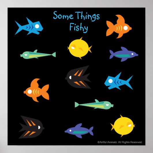 Go Fish_Some Things Fishyブラックライト水槽 ポスター (正面)
