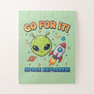 Go For It! 宇宙探検家 - かわいいエイリアン ジグソーパズル