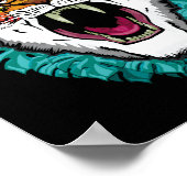 Go get 'em - Tiger顔グラフィックデザイン ポスター (角)