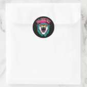 Go get 'em - Tiger顔グラフィックデザイン ラウンドシール (バッグ)