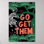 Go Get Them Japan Tigerポジティビティ勇気付けられる ポスター (正面)