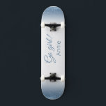 Go girl! skateboard in glitter style スケートボード<br><div class="desc">Go girl! skateboard in blue glitter style. Make this skateboard your own by adding your text. To access advanced editing tools, please go to "Personalize this template" and click on "Details", scroll down and press the "click to customize further" link. Ideal for any Occasion such as birthday or Graduation, for...</div>