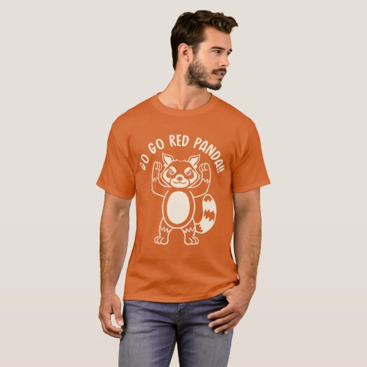 Go Go Red Panda (Mono) Tシャツ (正面フル)