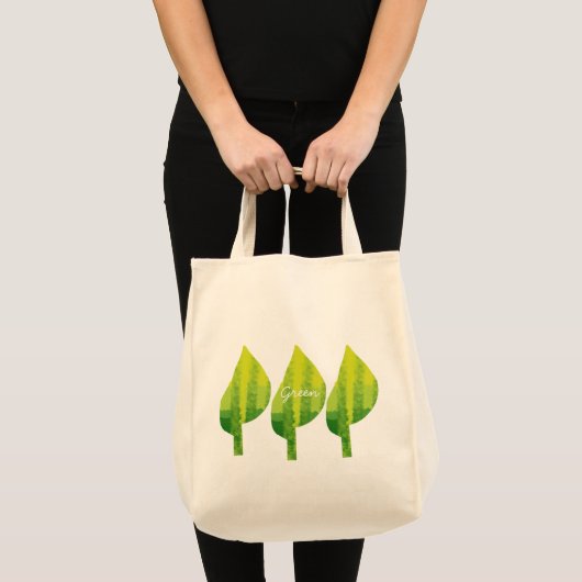 Go green eco nature leaf design トートバッグ (正面(商品))