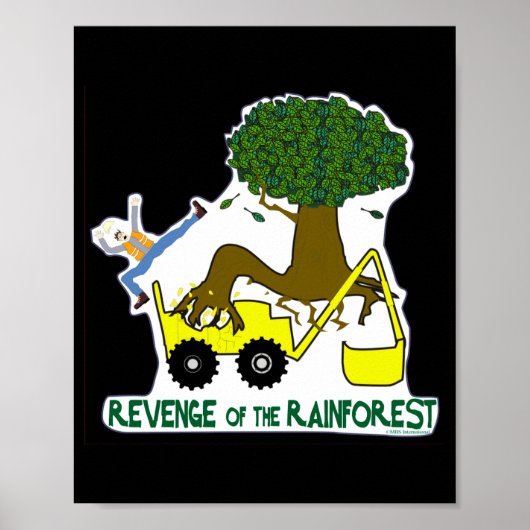 Go Green Reduce Reuse Recycle Rain Forest T Shirt  ポスター (正面)