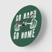 Go Hard or Go Home ラウンド壁時計 (傾斜)