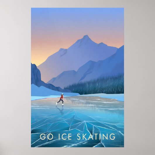 Go Ice Skating Travel Poster ポスター (正面)