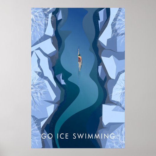 Go Ice Swimming Travel Poster ポスター (正面)