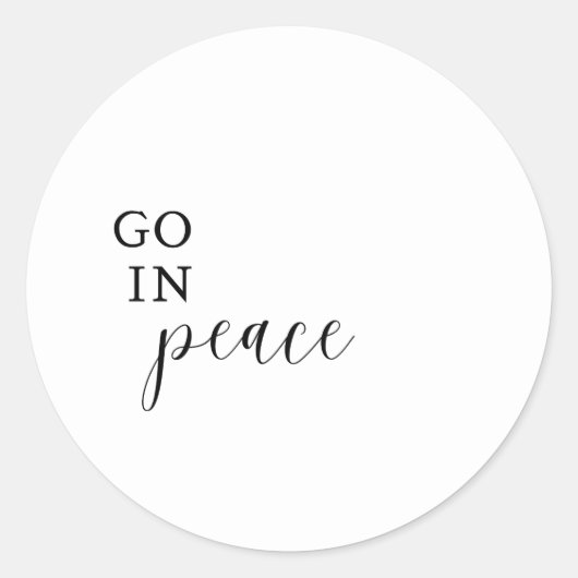 「Go In Peace」ステッカー ラウンドシール (正面)