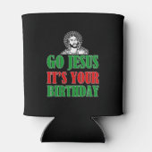 Go Jesusあなたの誕生日おもしろいのシャツ 缶クーラー (裏面)