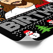 Go Jesusあなたの誕生日の醜いクリスマスセーター ポスター (角)