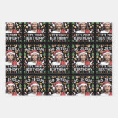 Go Jesusあなたの誕生日の醜いクリスマスセーター ラッピングペーパーシート (正面)