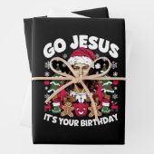 Go Jesusあなたの誕生日の醜いクリスマスセーター ラッピングペーパーシート (インサイチュ)