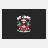 Go Jesusあなたの誕生日の醜いクリスマスセーター ラッピングペーパーシート (正面)