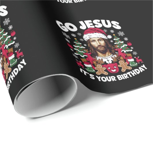 Go Jesusあなたの誕生日の醜いクリスマスセーター ラッピングペーパー (ロールコーナー)