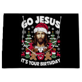 Go Jesusあなたの誕生日の醜いクリスマスセーター ラージペーパーバッグ (正面)