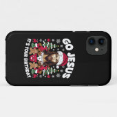 Go Jesusあなたの誕生日の醜いクリスマスセーター Case-Mate iPhoneケース (裏面(横))