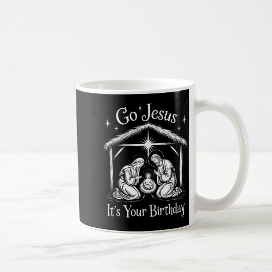 Go Jesus It's Your Birthday Christmas Christian Me コーヒーマグカップ (右)