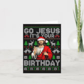 Go Jesus It's Your Birthday Ugly Christmas Sweater カード (正面)