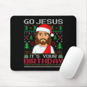 Go Jesus It's Your Birthday Ugly Jesus Christmas S マウスパッド (マウス)