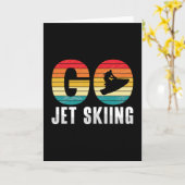Go Jet Skiing Jet Ski Jet Ski Rider Retro Jetski カード (黄色い花)