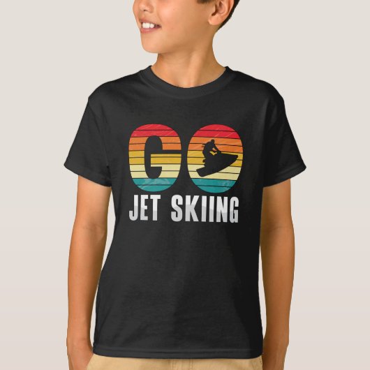 Go Jet Skiing Jet Ski Jet Ski Rider Retro Jetski Tシャツ (正面)