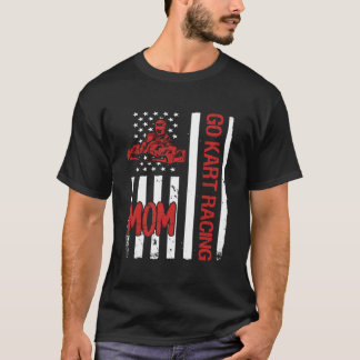 Go K レーシング ママ アメリカ国旗 Tシャツ