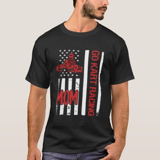 Go K レーシング ママ アメリカ国旗 Tシャツ (正面)