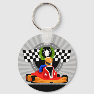 Go Kartボタンキーリング誕生日のお願いギフト キーホルダー