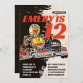 Go Kart誕生日パーティーへの招待 招待状 (正面/裏面)