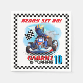 Go Kart Racing Birthday - Racing cars スタンダードカクテルナプキン