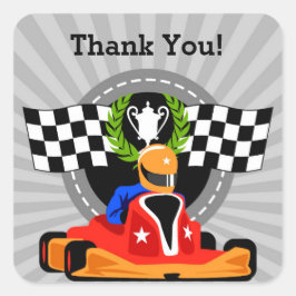 Go Kart Thank you Sticker スクエアシール