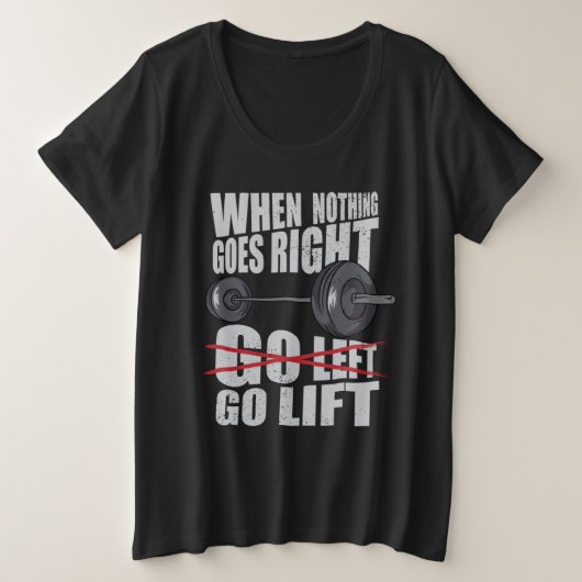 Go Lift  Gym Workout プラスサイズTシャツ (デザイン正面)