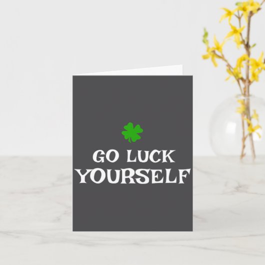 Go Luck Yourself St Patrick's Day Funny Iri-shirt  カード (黄色い花)