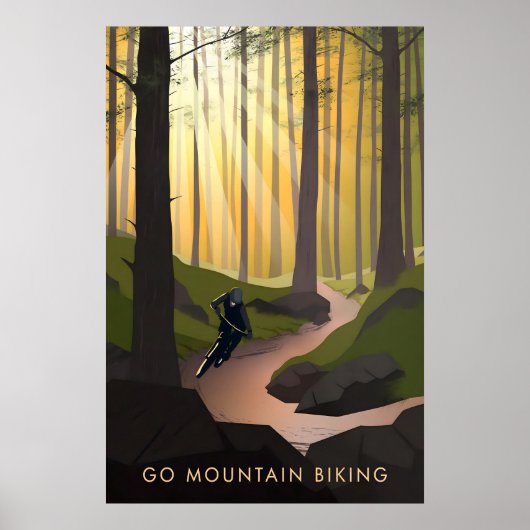 Go Mountain Biking Travel Poster ポスター (正面)