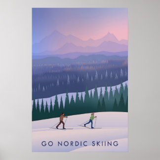 Go Nordic Skiing Travel Poster ポスター