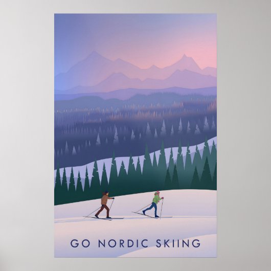 Go Nordic Skiing Travel Poster ポスター (正面)