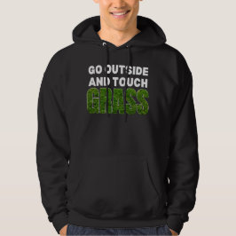 GO OUTSIDE TOUCH GRASS おもしろい ユーモア パーカ