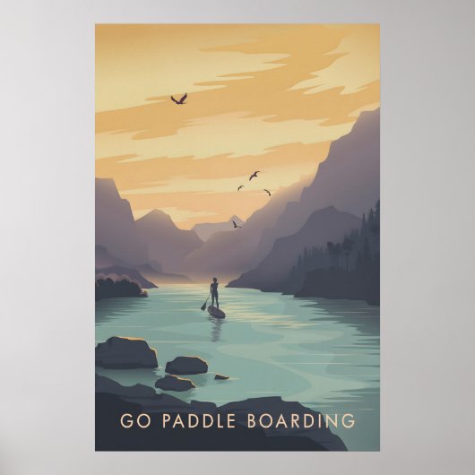 Go Paddleboarding Travel Poster ポスター (正面)