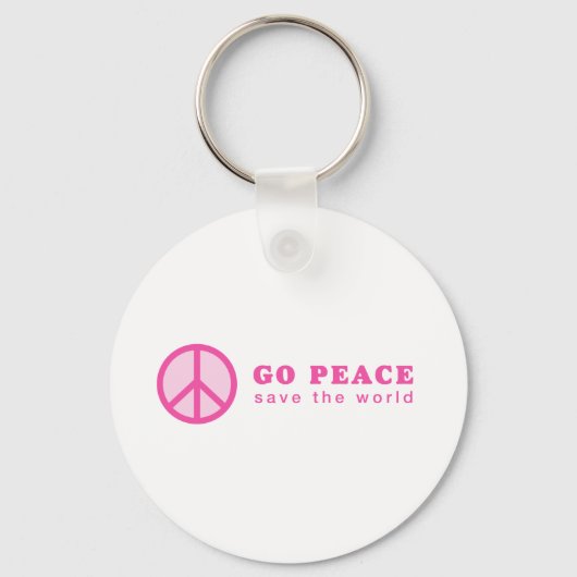 Go Peace （ピンク） キーホルダー (正面)